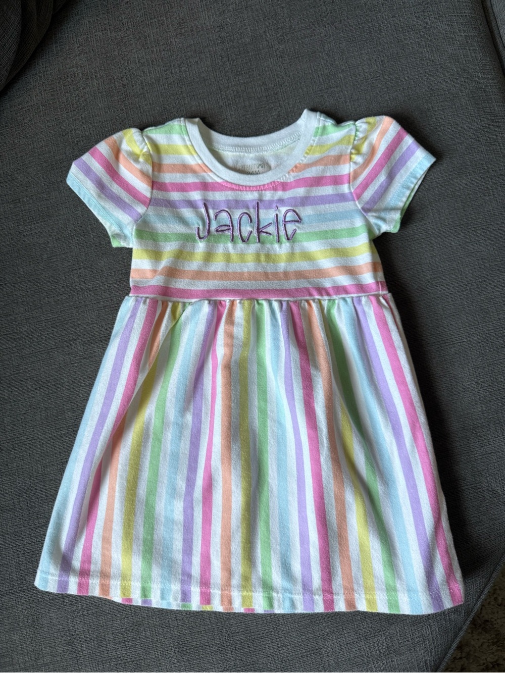 Garanimals Pastel Multi-Stripe Short Sleeve Dress